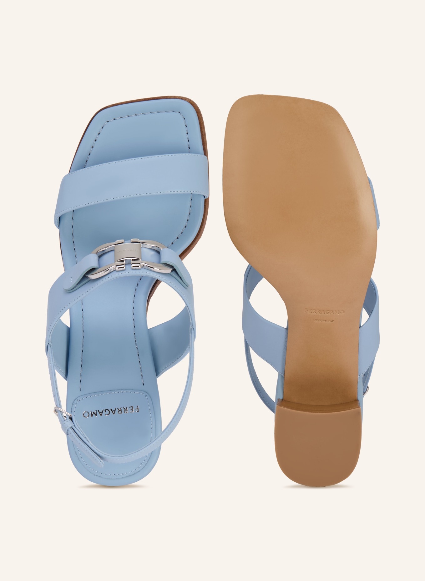FERRAGAMO sandales: BLEU CLAIR