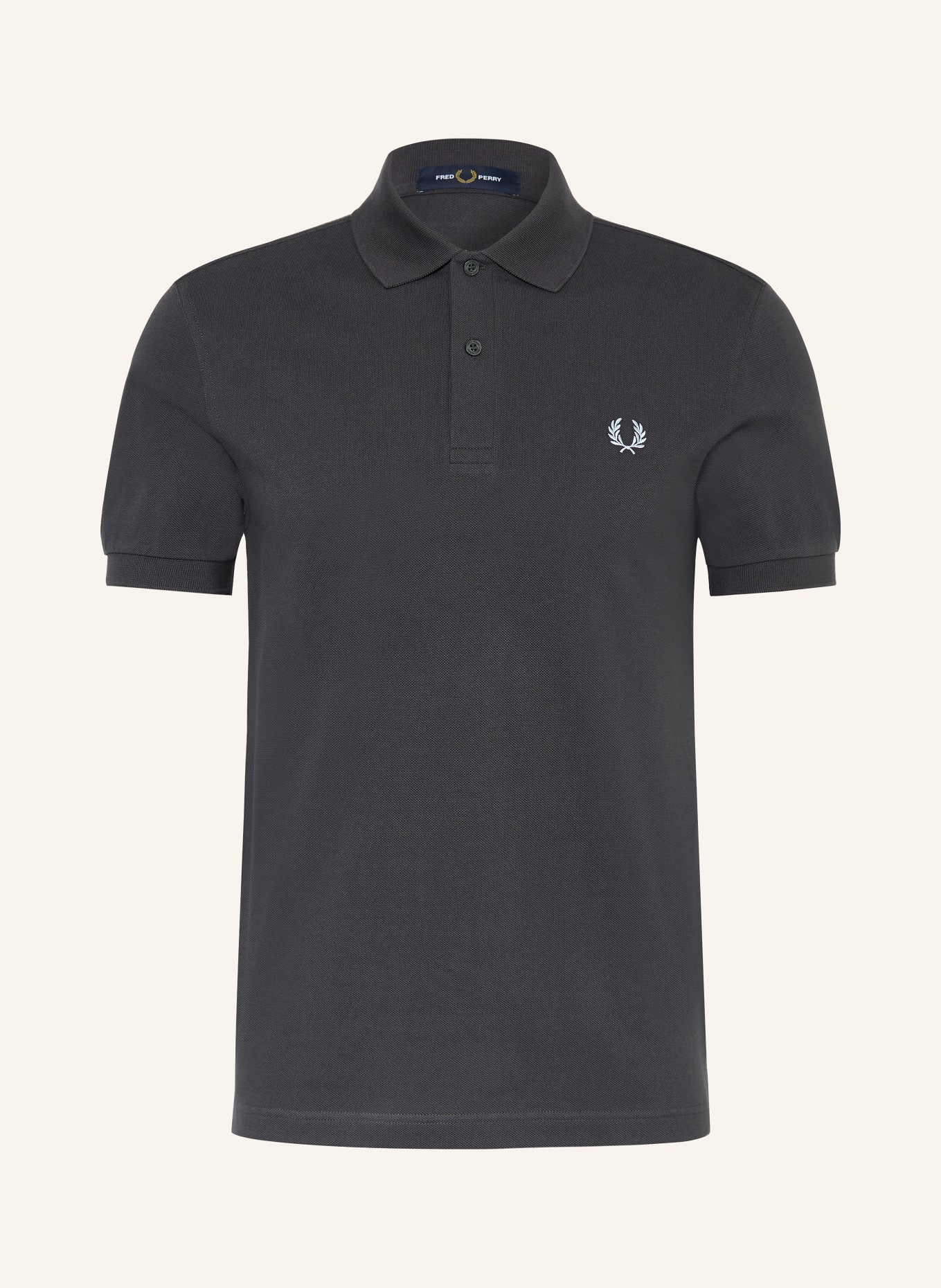 FRED PERRY Koszulka polo z pikowanym wzorem Regular Fit: CZIEMNOSZARY