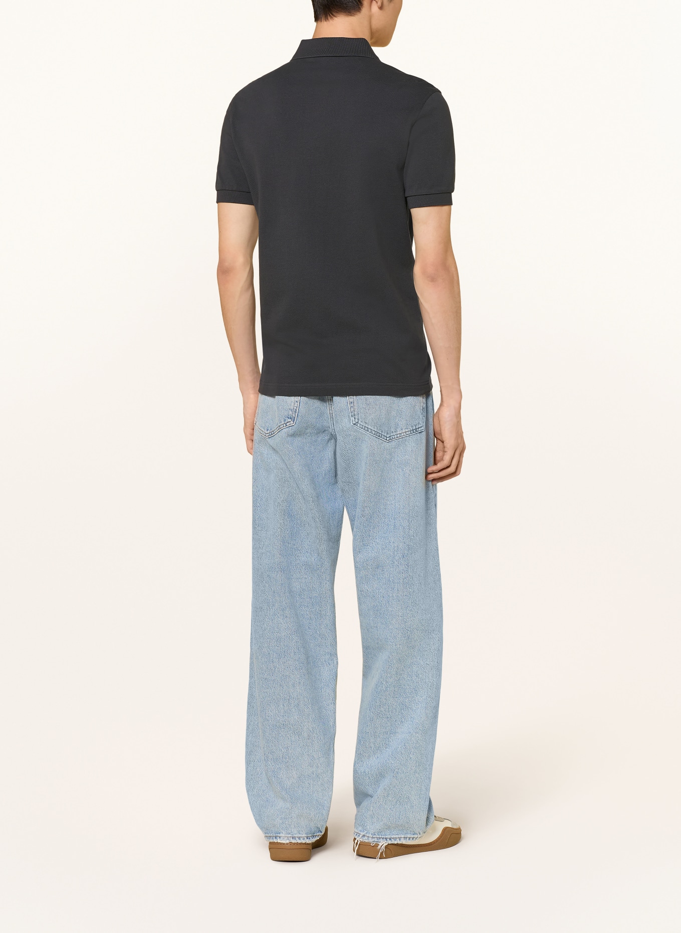 FRED PERRY Koszulka polo z pikowanym wzorem Regular Fit: CZIEMNOSZARY
