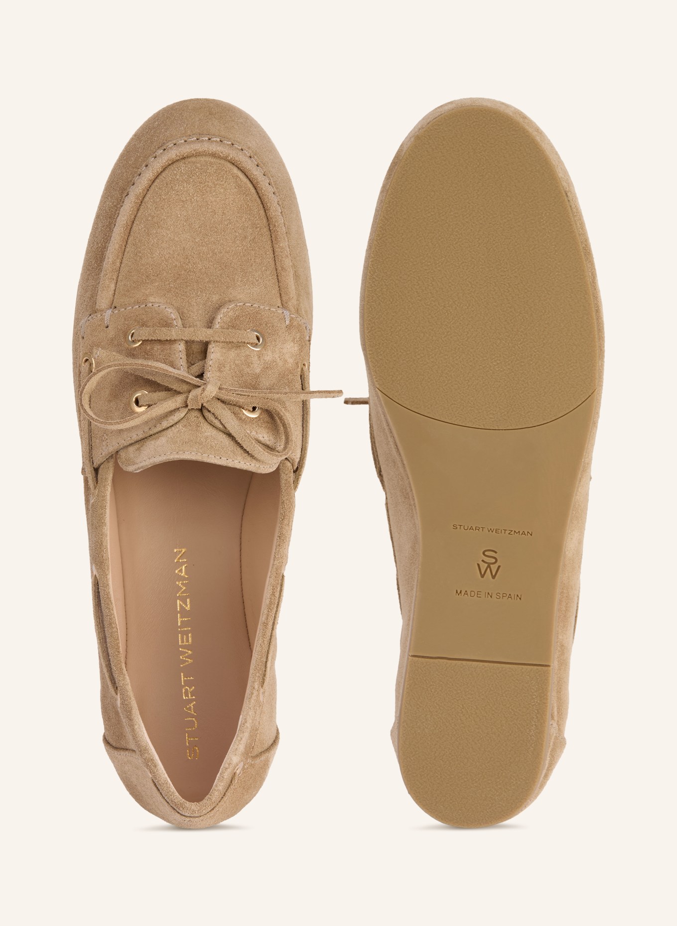 STUART WEITZMAN Mokasyny żeglarskie TINSLEY: BRĄZOWY / ZŁOTY