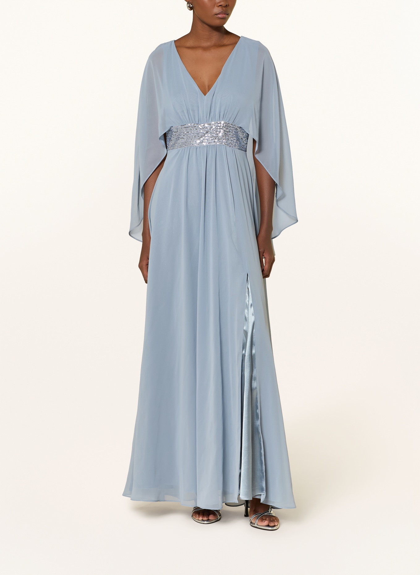 SWING Robe de soirée à paillettes: BLEU GRIS