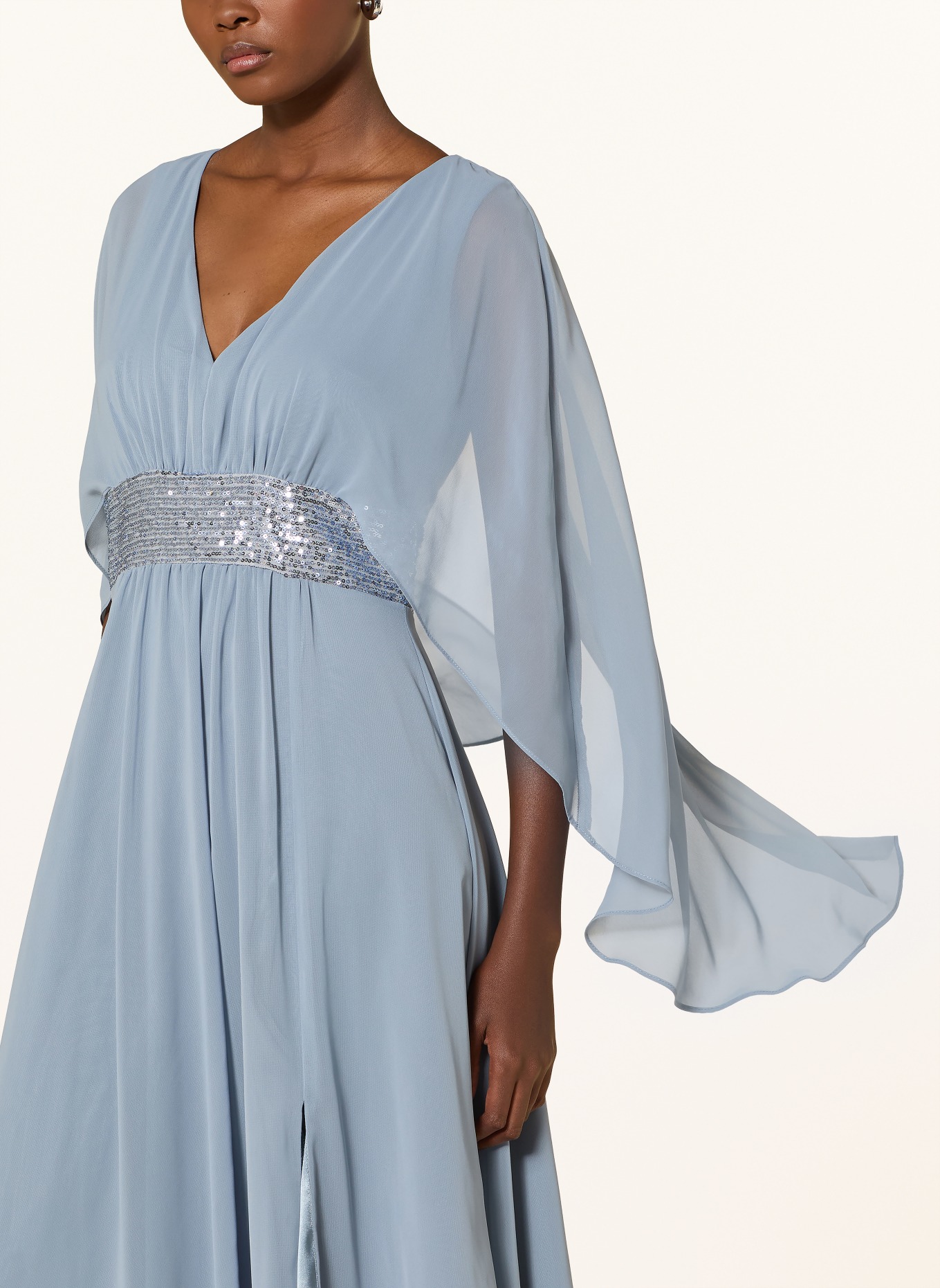 SWING Robe de soirée à paillettes: BLEU GRIS