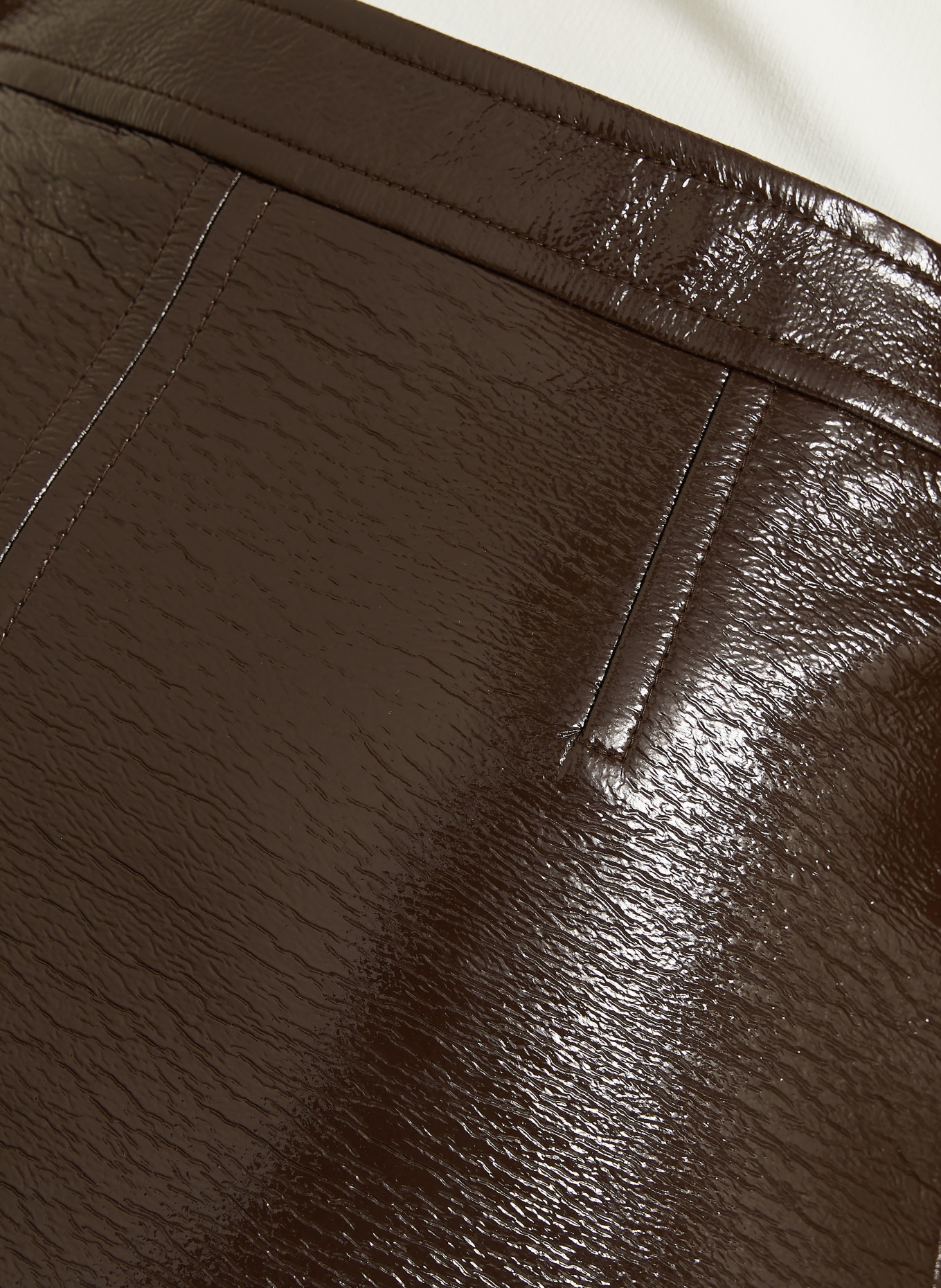 Courrèges Rock in Lederoptik: DUNKELBRAUN