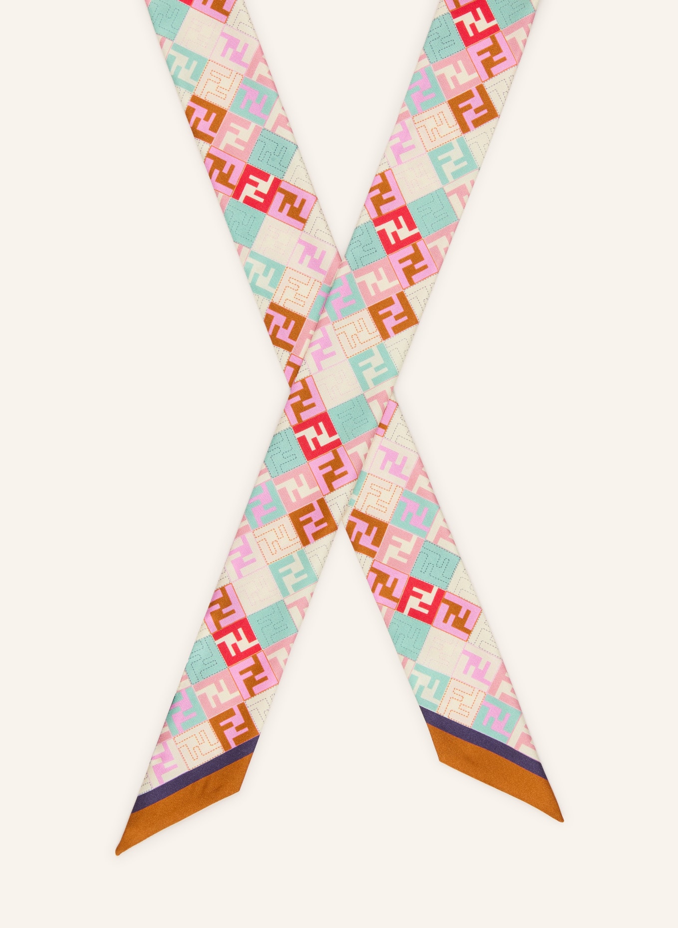 FENDI Zijden doek: CRÈME / ROOD / TURQUOISE