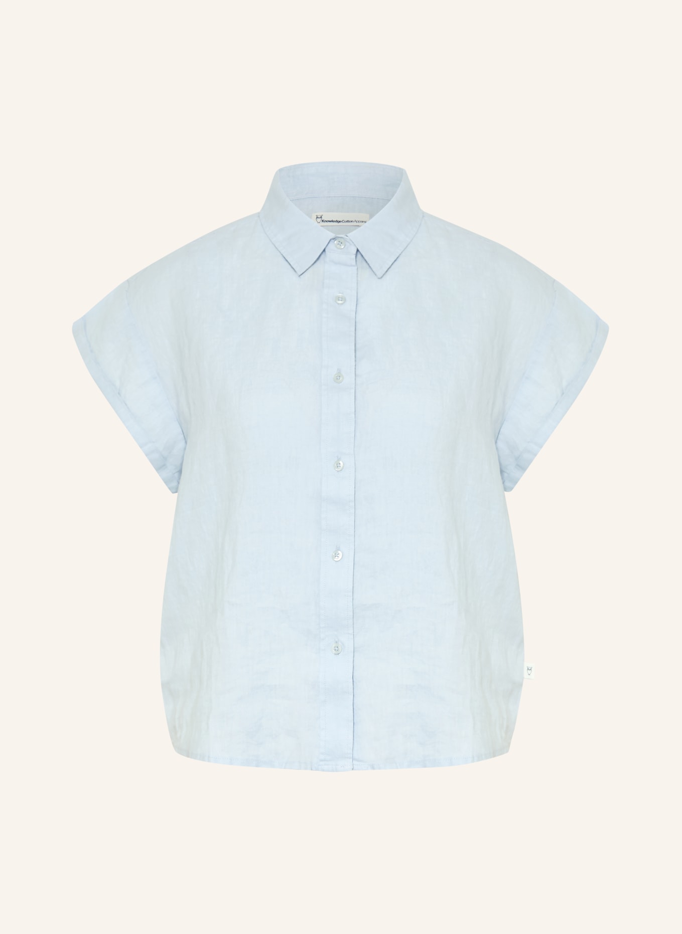 KnowledgeCotton Apparel Overhemdblouse ASTER van linnen: LICHTBLAUW