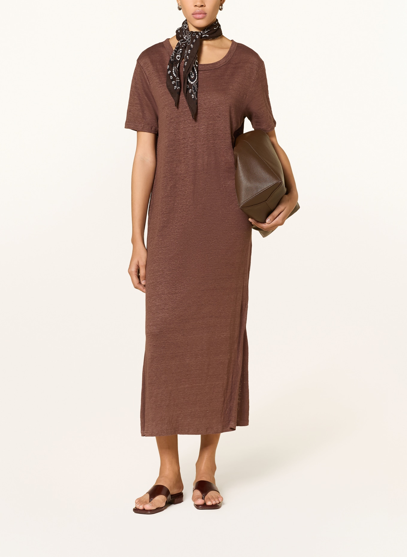 KnowledgeCotton Apparel Linnen jurk: VIEUX ROSE