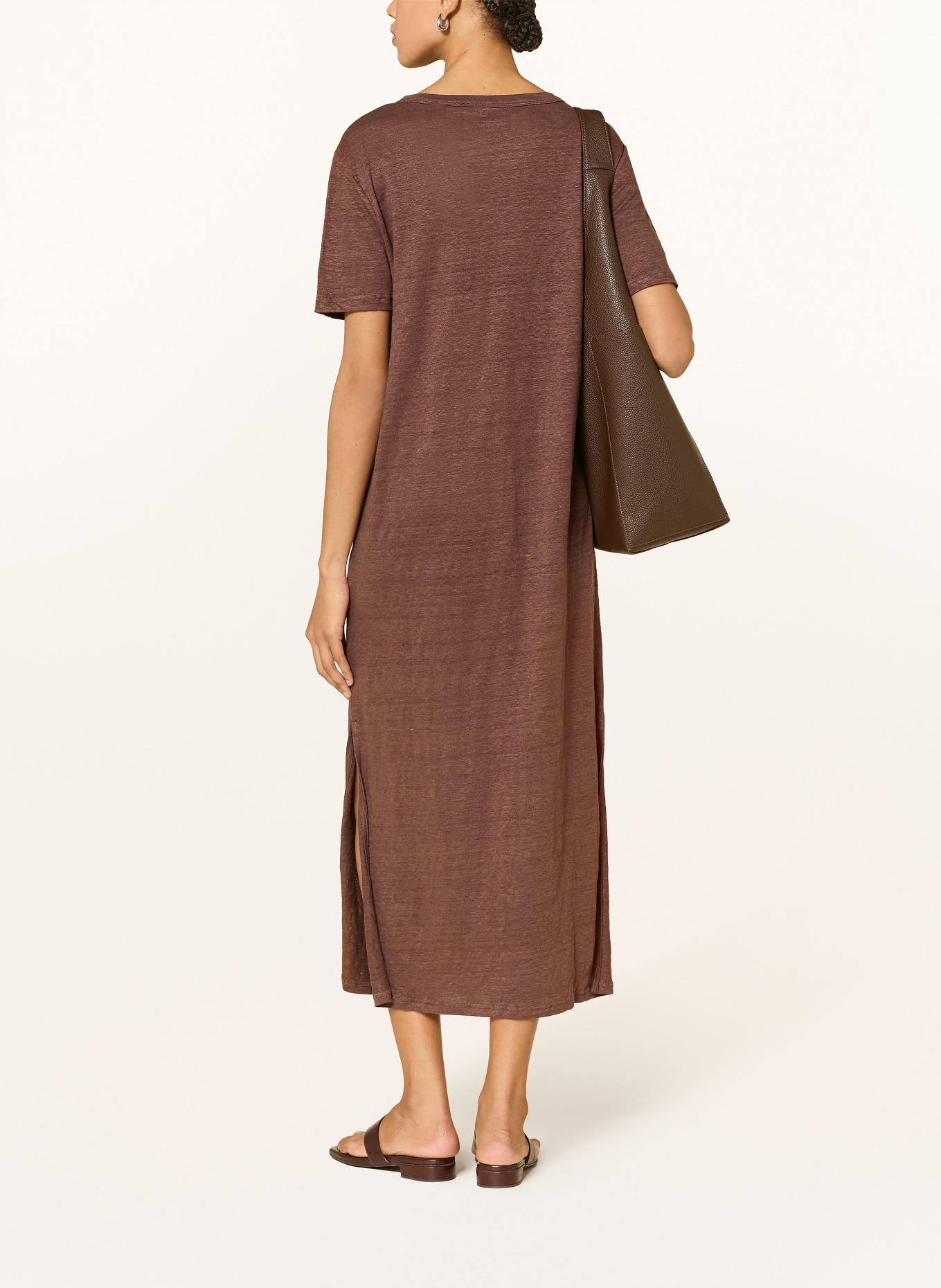 KnowledgeCotton Apparel Linnen jurk: VIEUX ROSE