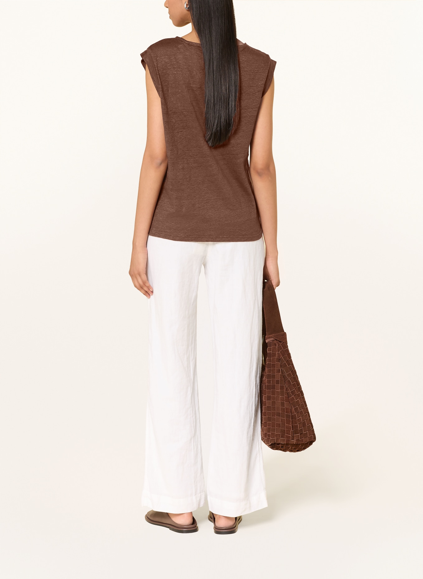 KnowledgeCotton Apparel Linen top: BROWN
