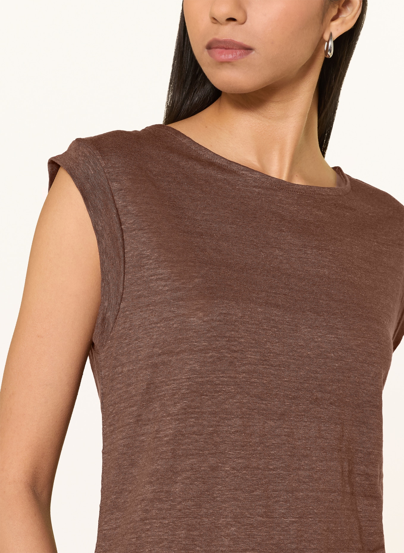 KnowledgeCotton Apparel Linen top: BROWN