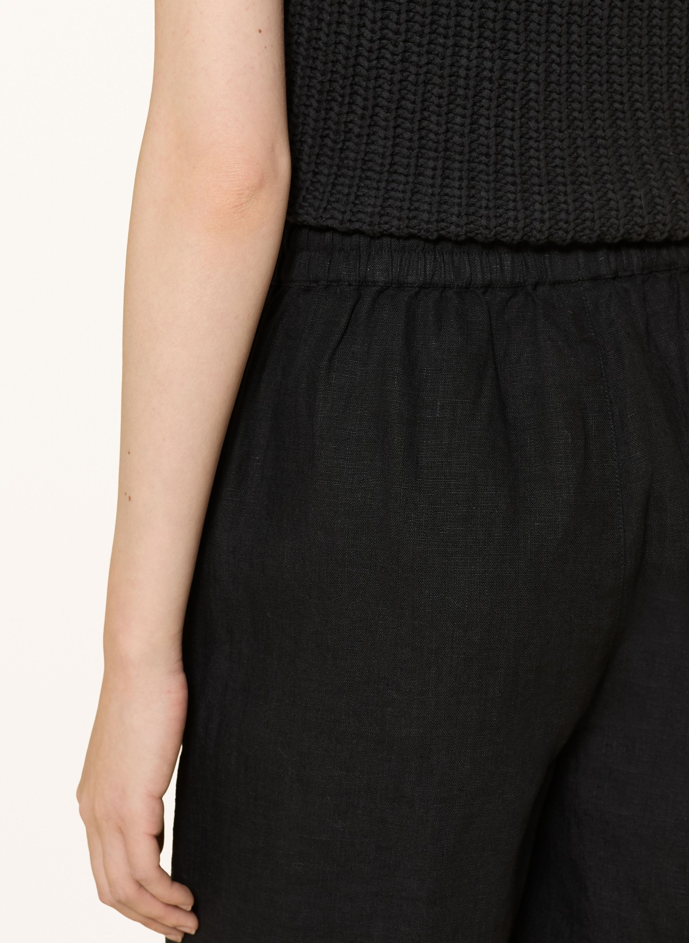 KnowledgeCotton Apparel Leinenshorts POSEY: SCHWARZ