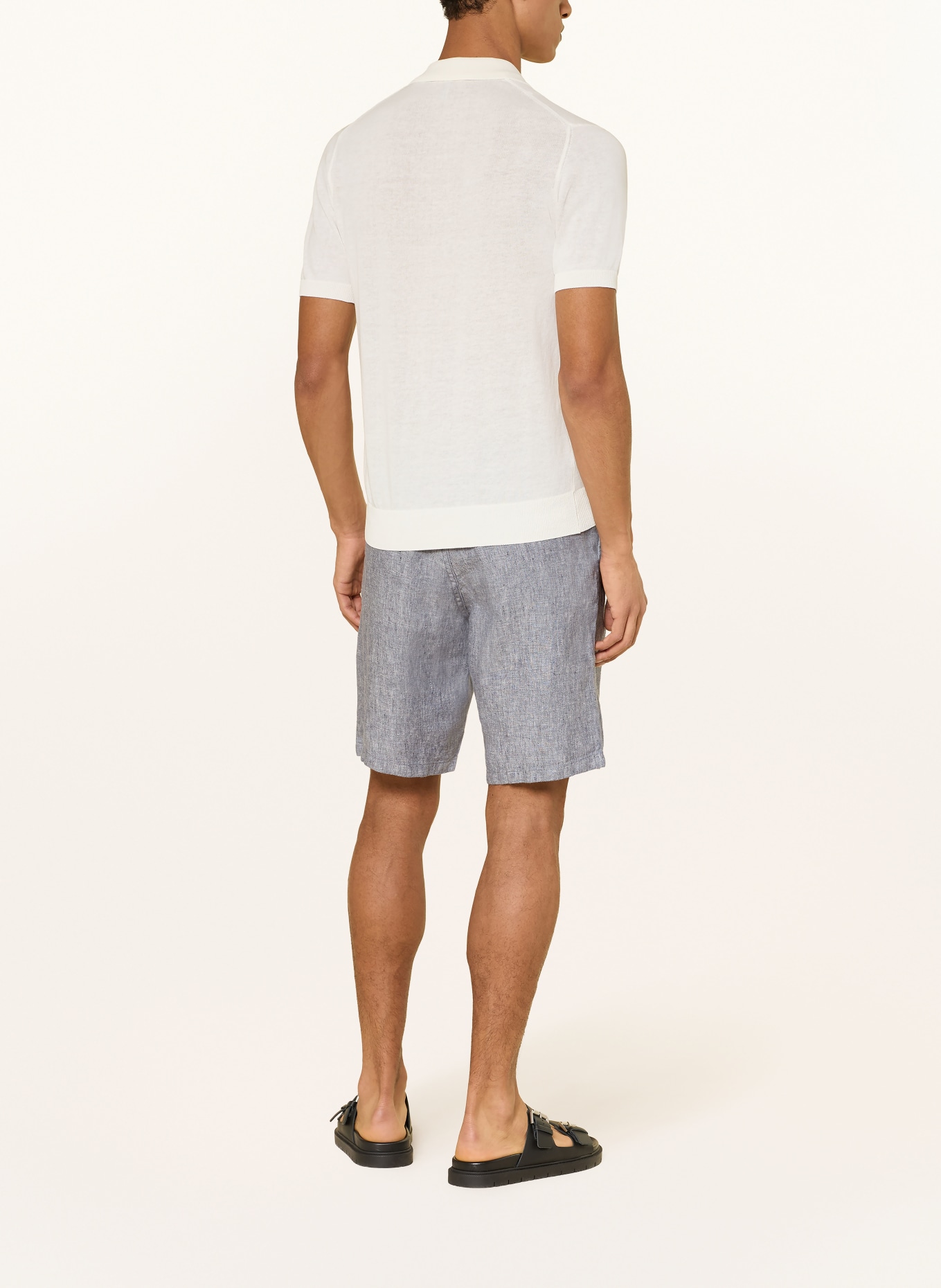 KnowledgeCotton Apparel Linnen shorts FIG Loose Fit: BLAUW
