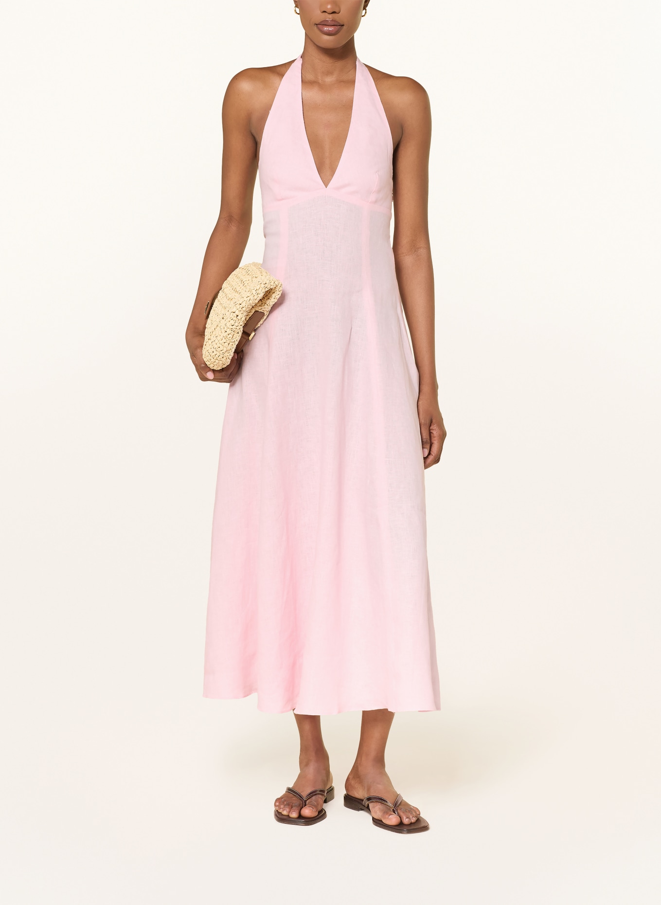 FAITHFULL THE BRAND Linen dress MARAIS: LIGHT PINK