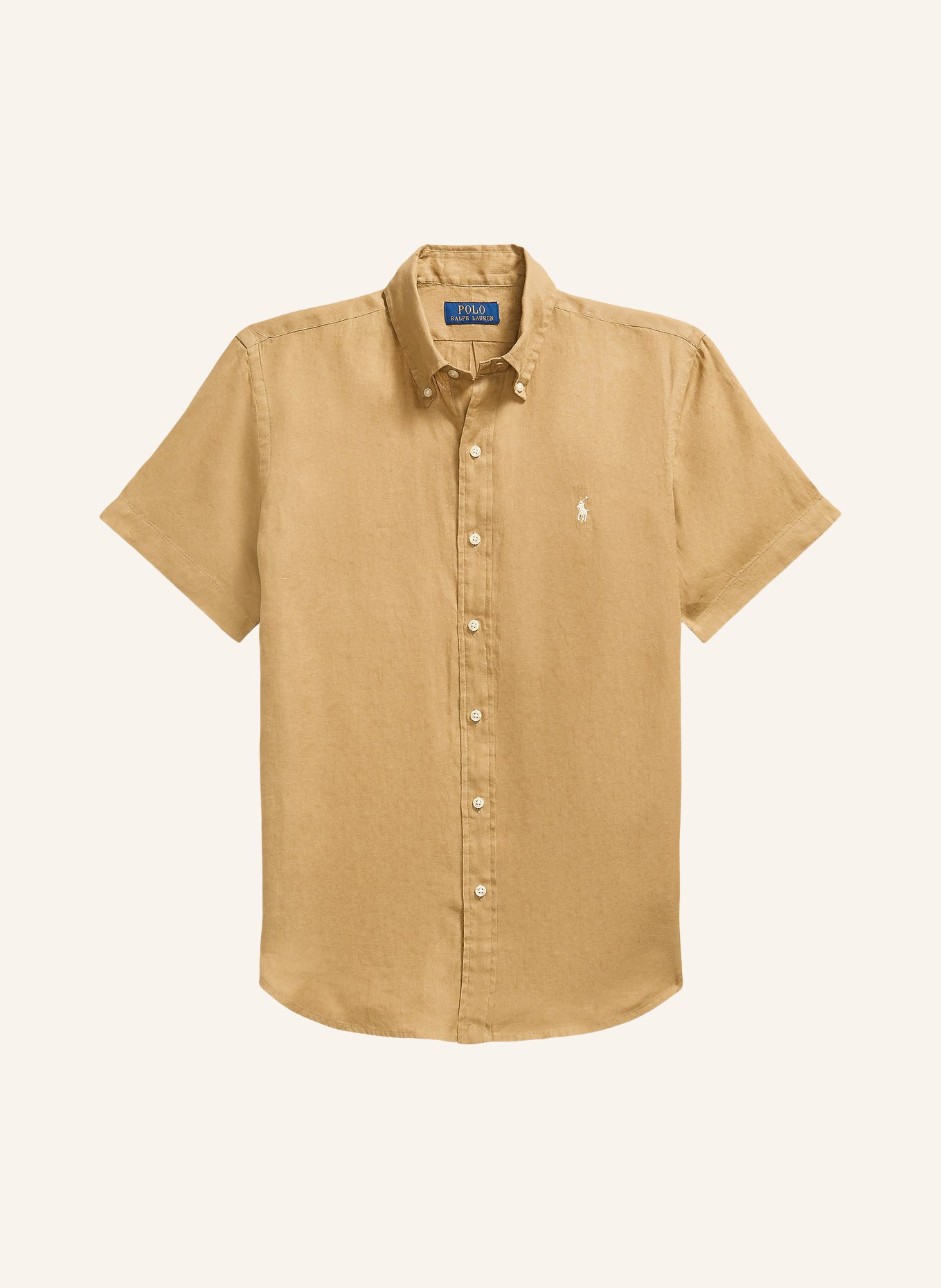 POLO RALPH LAUREN Chemise à manches courtes Custom Fit en lin: CHAMEAU