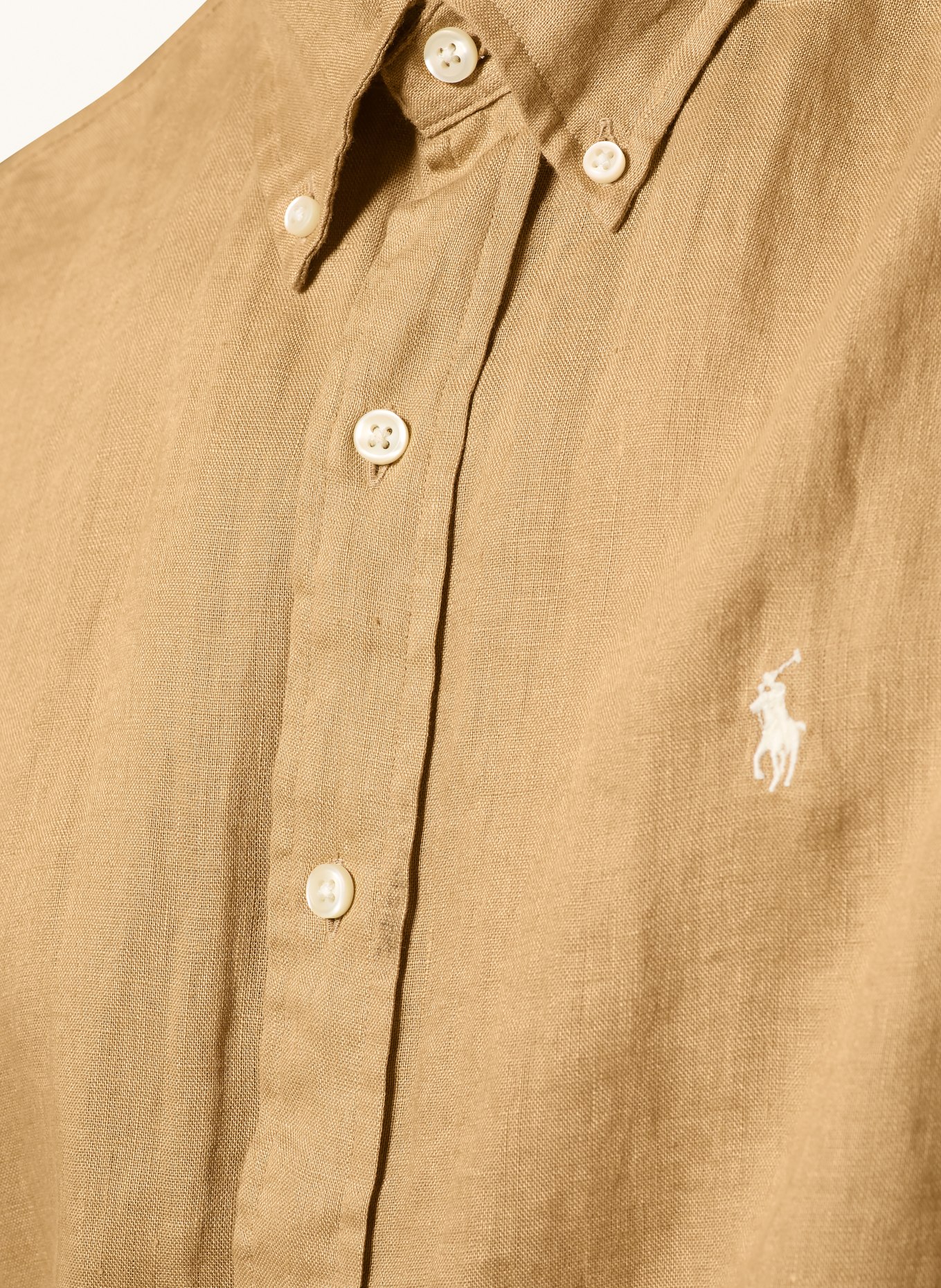 POLO RALPH LAUREN Chemise à manches courtes Custom Fit en lin: CHAMEAU