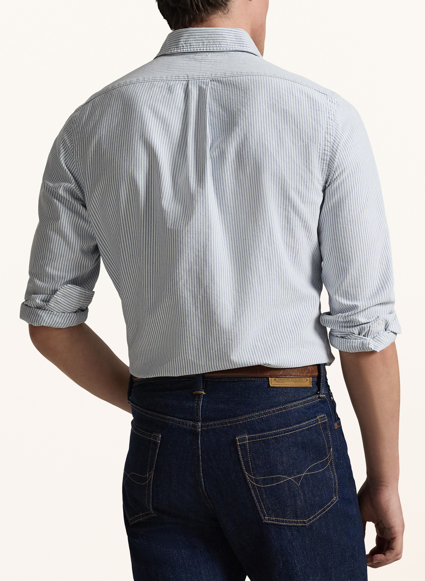 POLO RALPH LAUREN Overhemd Custom Fit: BLAUW / WIT