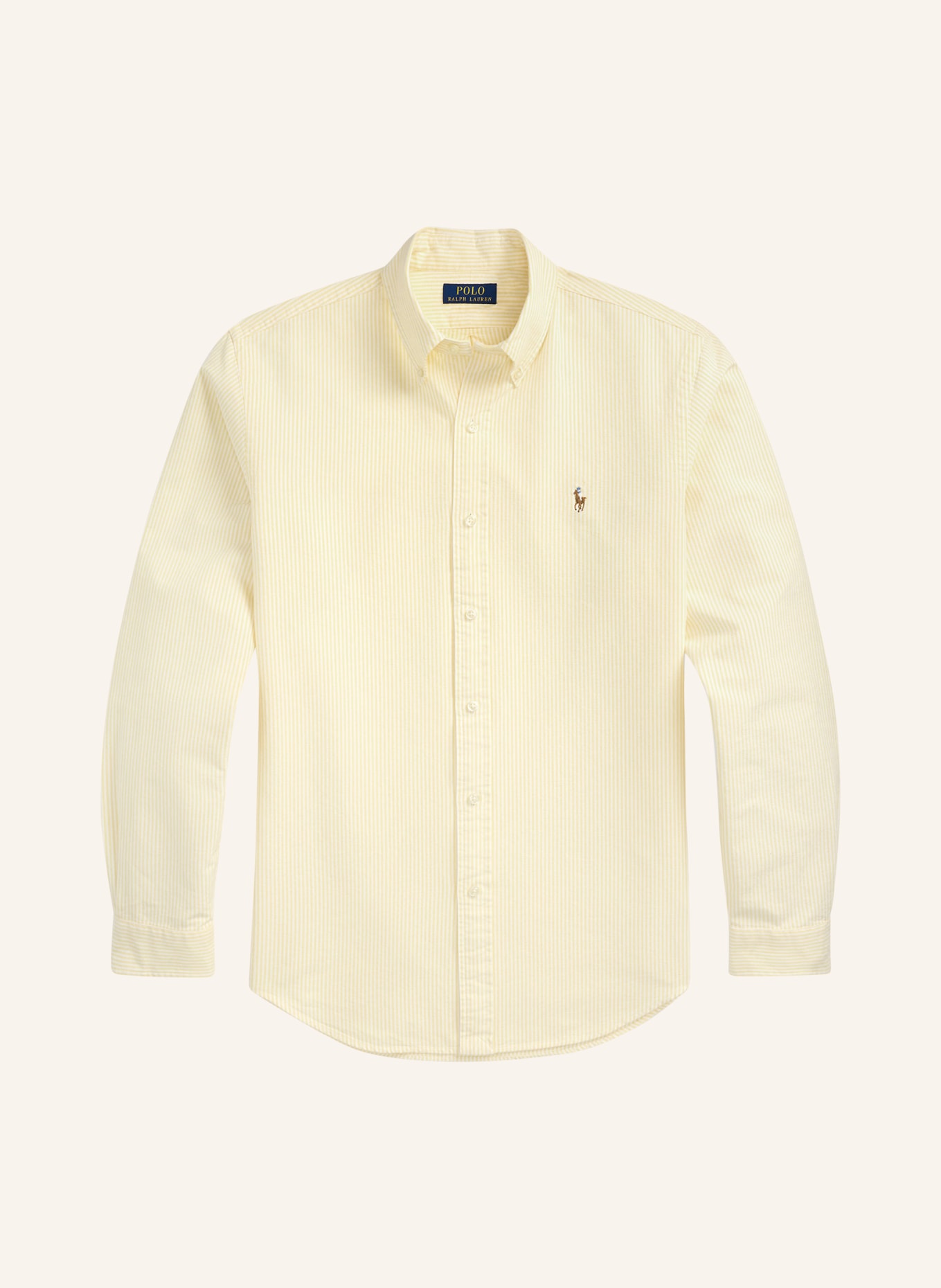 POLO RALPH LAUREN Chemise Custom Fit: JAUNE CLAIR / BLANC