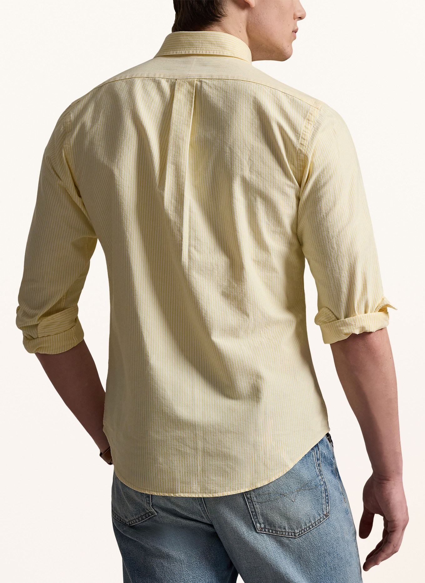 POLO RALPH LAUREN Chemise Custom Fit: JAUNE CLAIR / BLANC