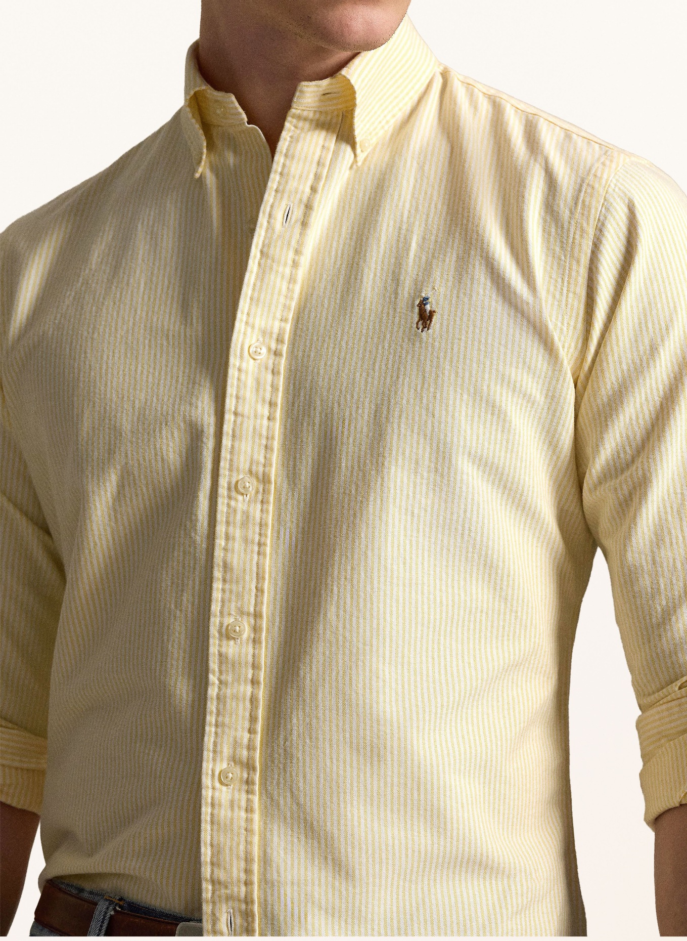 POLO RALPH LAUREN Chemise Custom Fit: JAUNE CLAIR / BLANC