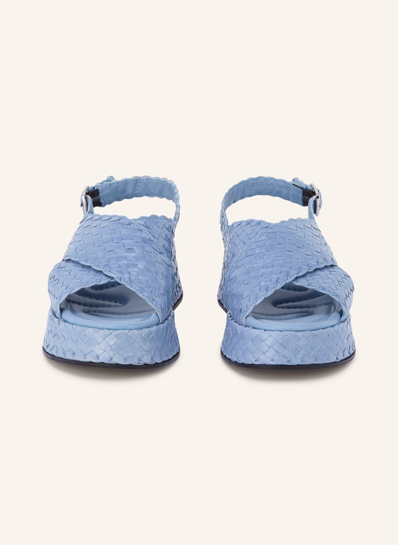 PONS QUINTANA Plateau-Sandalen: BLAU / SILBER