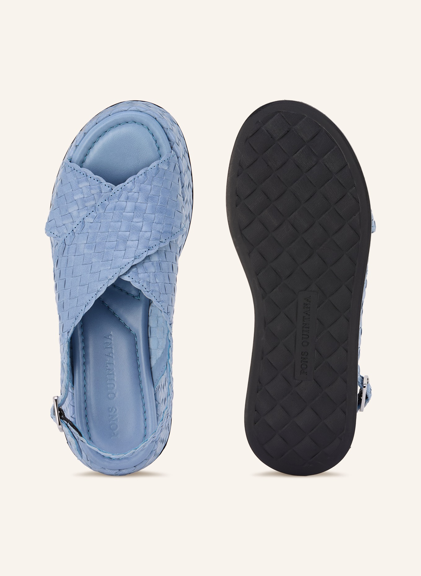 PONS QUINTANA Plateau-Sandalen: BLAU / SILBER