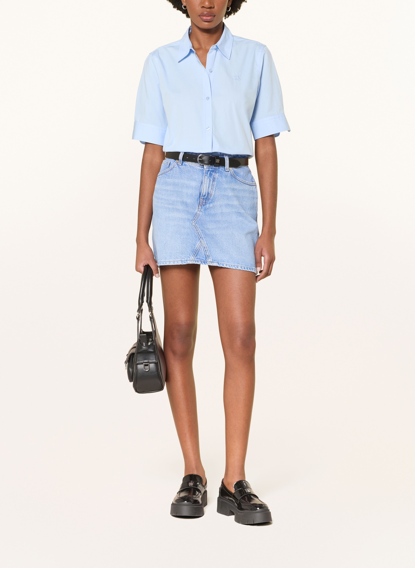 HUGO Koszula THE SUMMER SHIRT: JASNONIEBIESKI