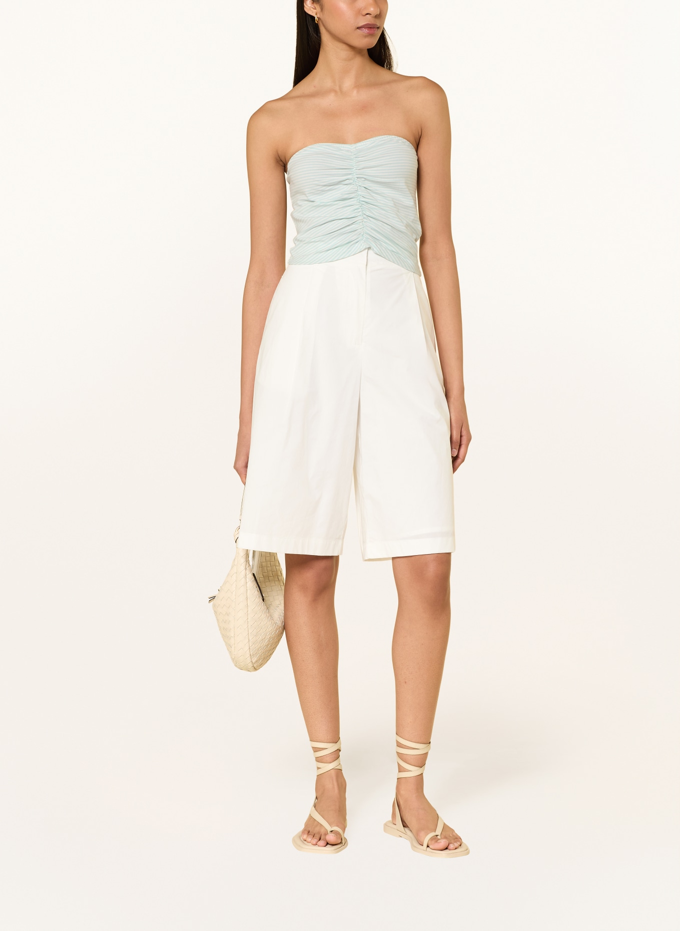 ONLY Krátký top: MÁTOVÁ / BÍLÁ