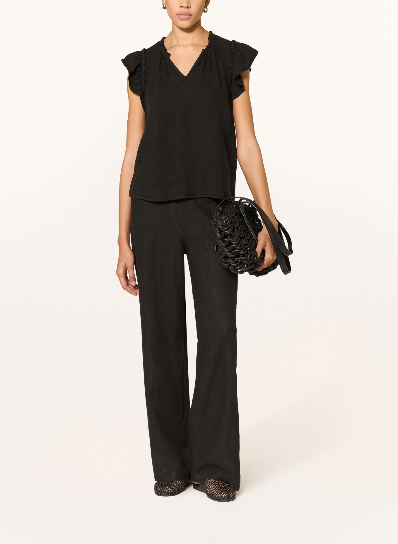 MOS MOSH Leinenhose MMEMMI: SCHWARZ