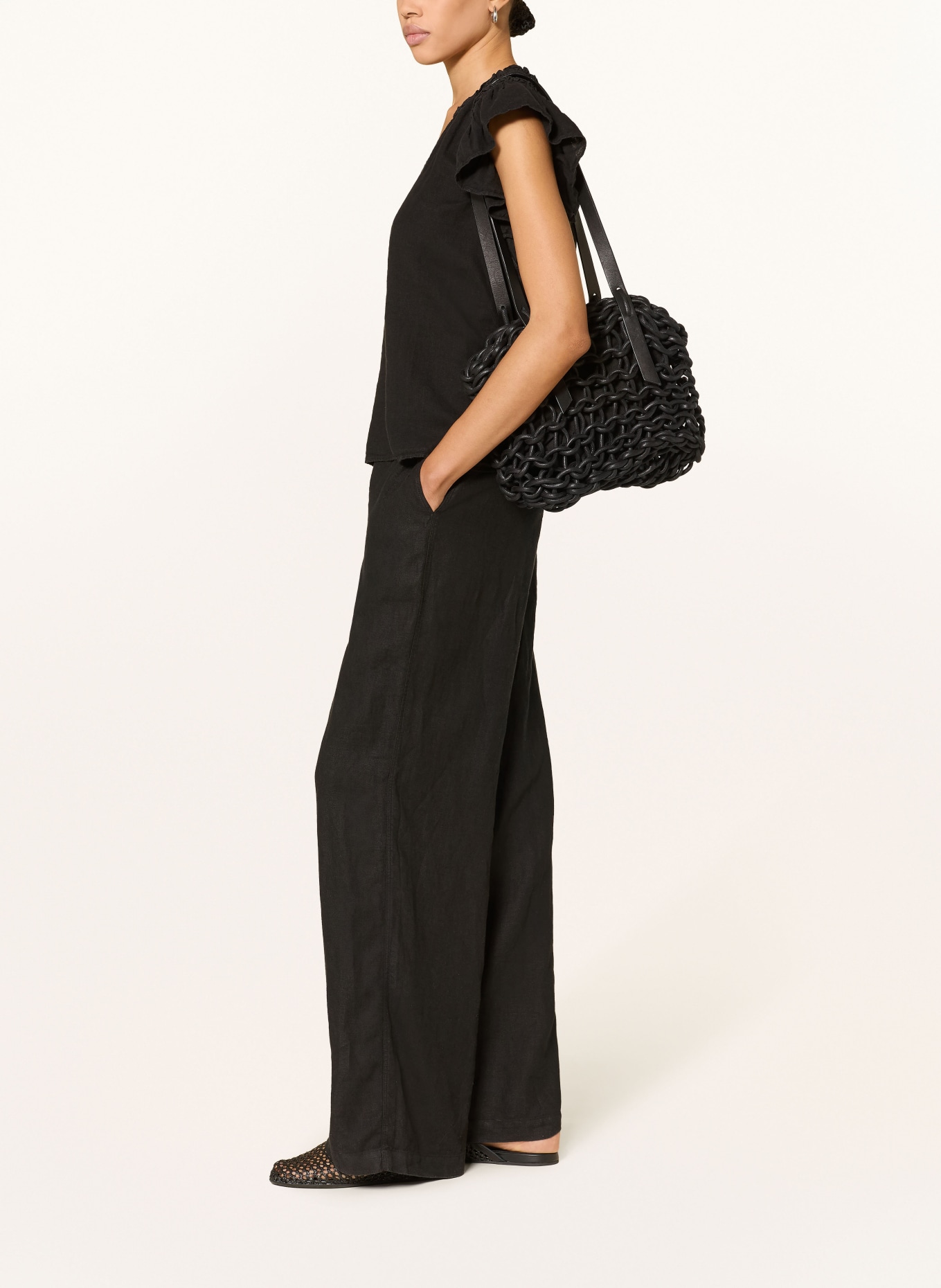 MOS MOSH Leinenhose MMEMMI: SCHWARZ