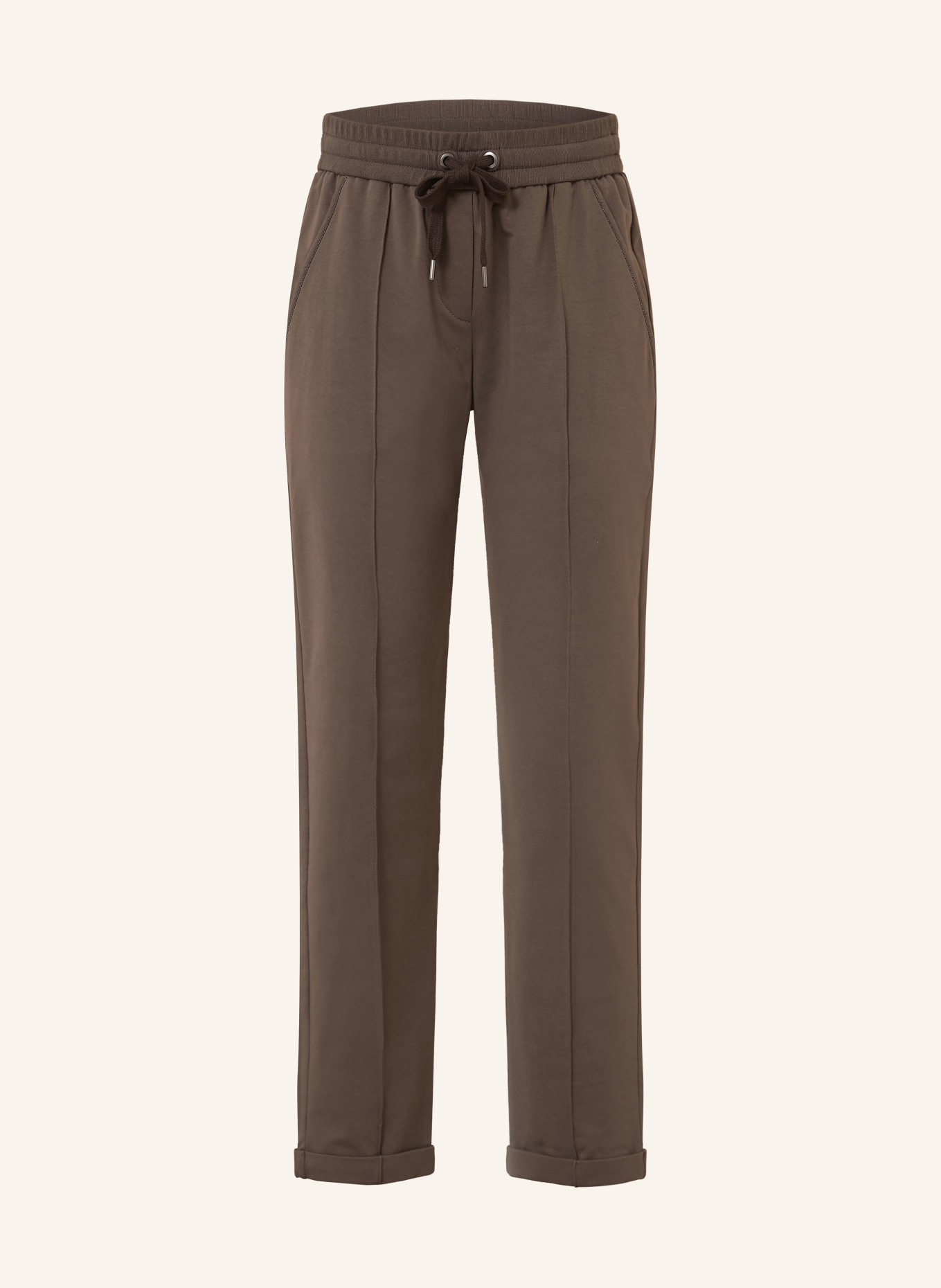 BRUNELLO CUCINELLI Pantalon de jogging avec pierres décoratives: MARRON FONCÉ