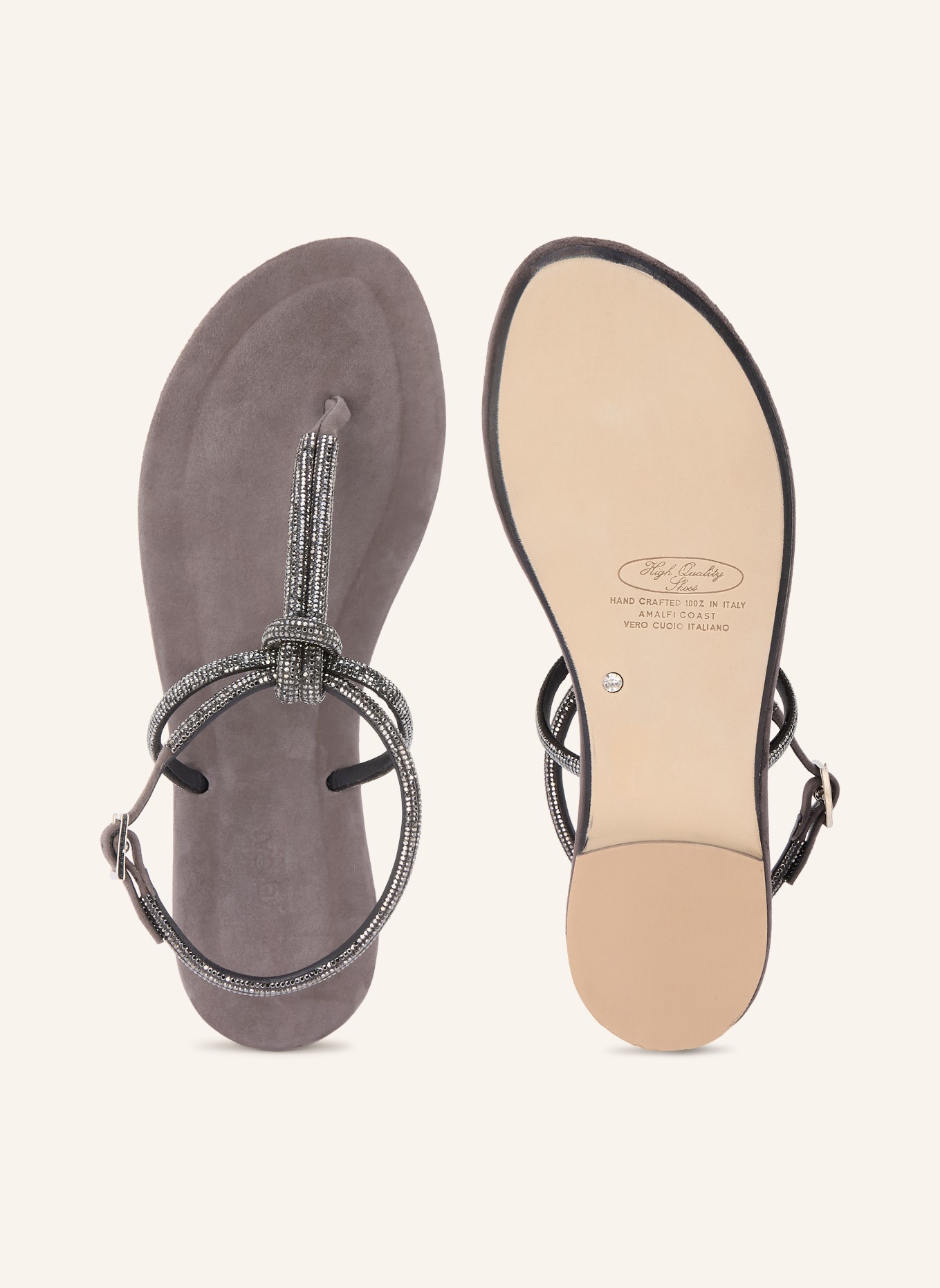 VIAMERCANTI Séparateurs d'orteils ERCHIE avec pierres décoratives: GRIS FONCÉ