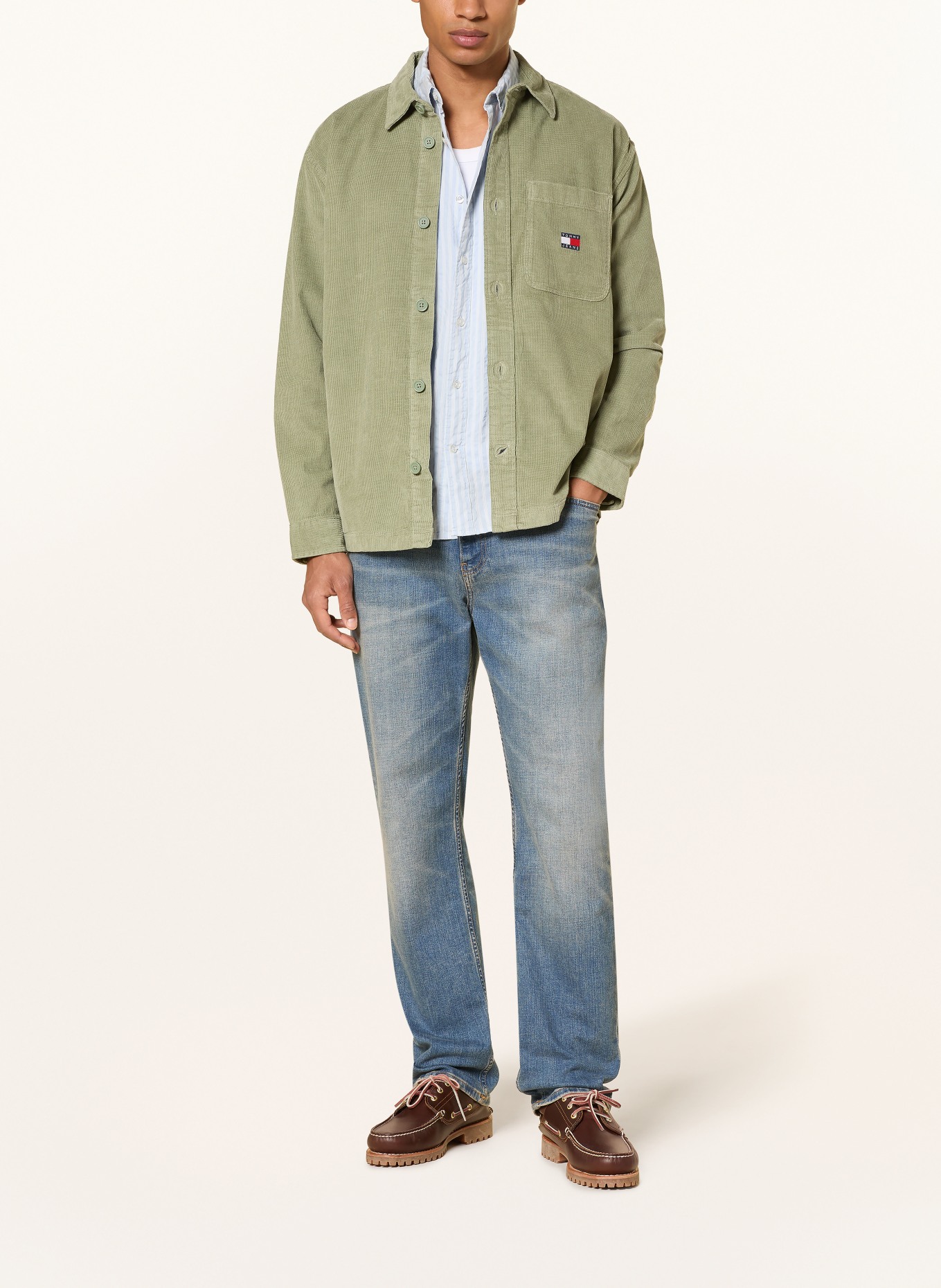 TOMMY JEANS Cord-Overjacket: OLIV