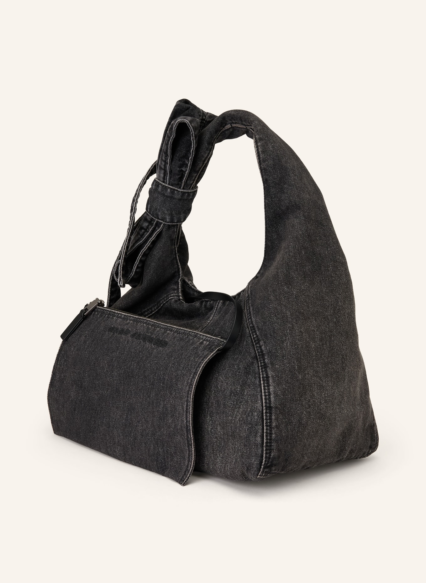 MARC JACOBS Sac hobo THE BOW DENIM SACK BAG: GRIS FONCÉ