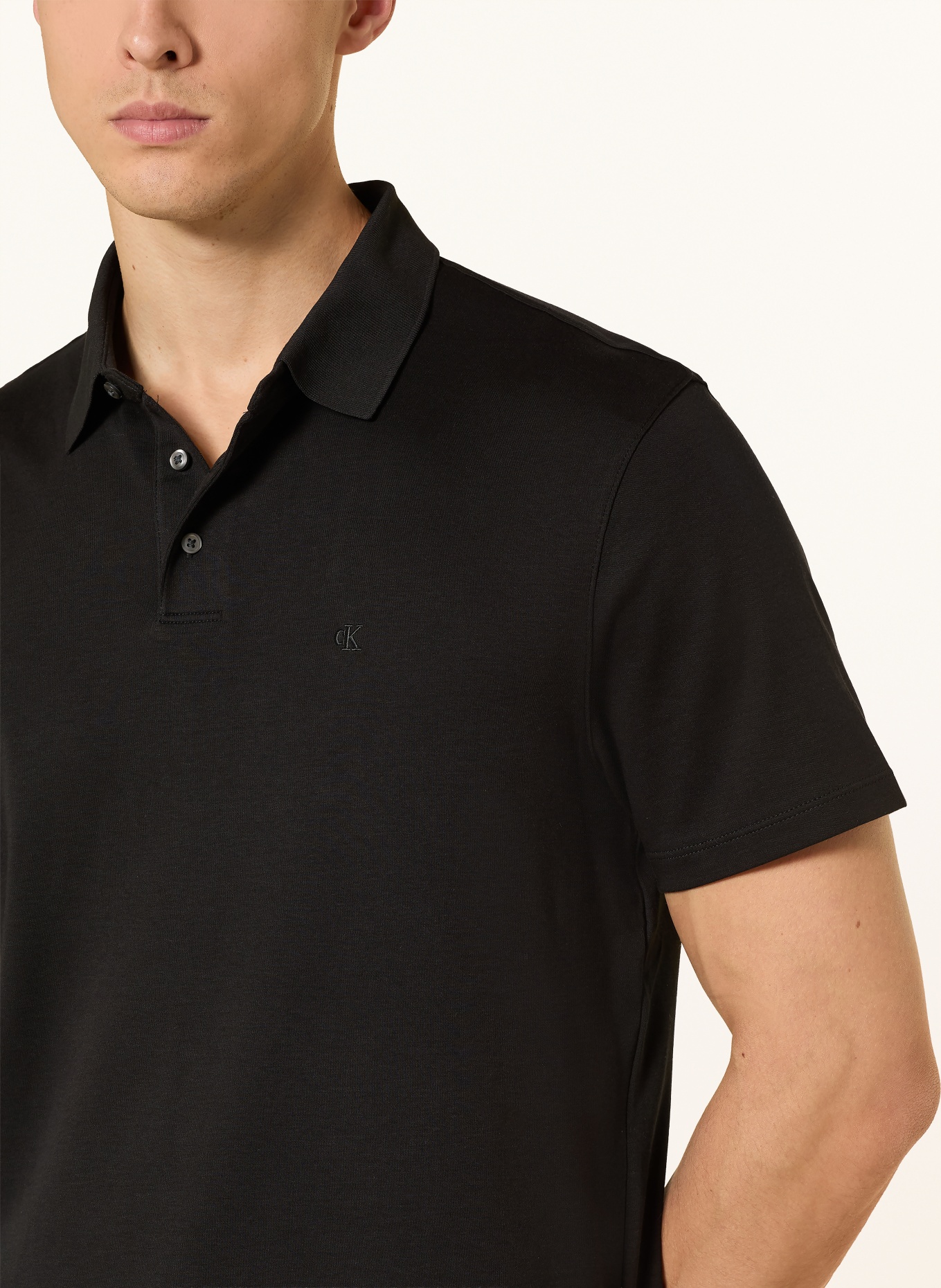 Calvin Klein Jersey-Poloshirt Classic Fit: SCHWARZ
