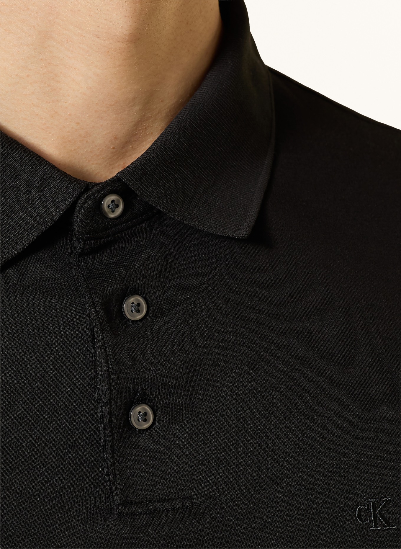 Calvin Klein Jersey-Poloshirt Classic Fit: SCHWARZ