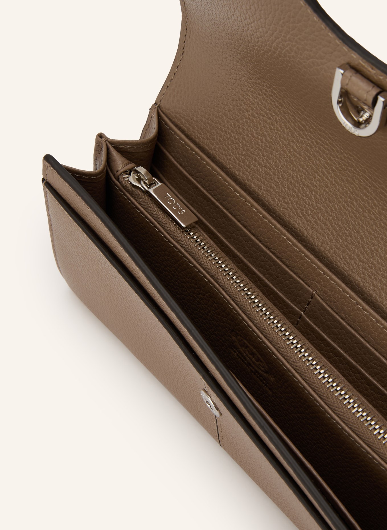 TOD'S Wallet: CAMEL / SILVER