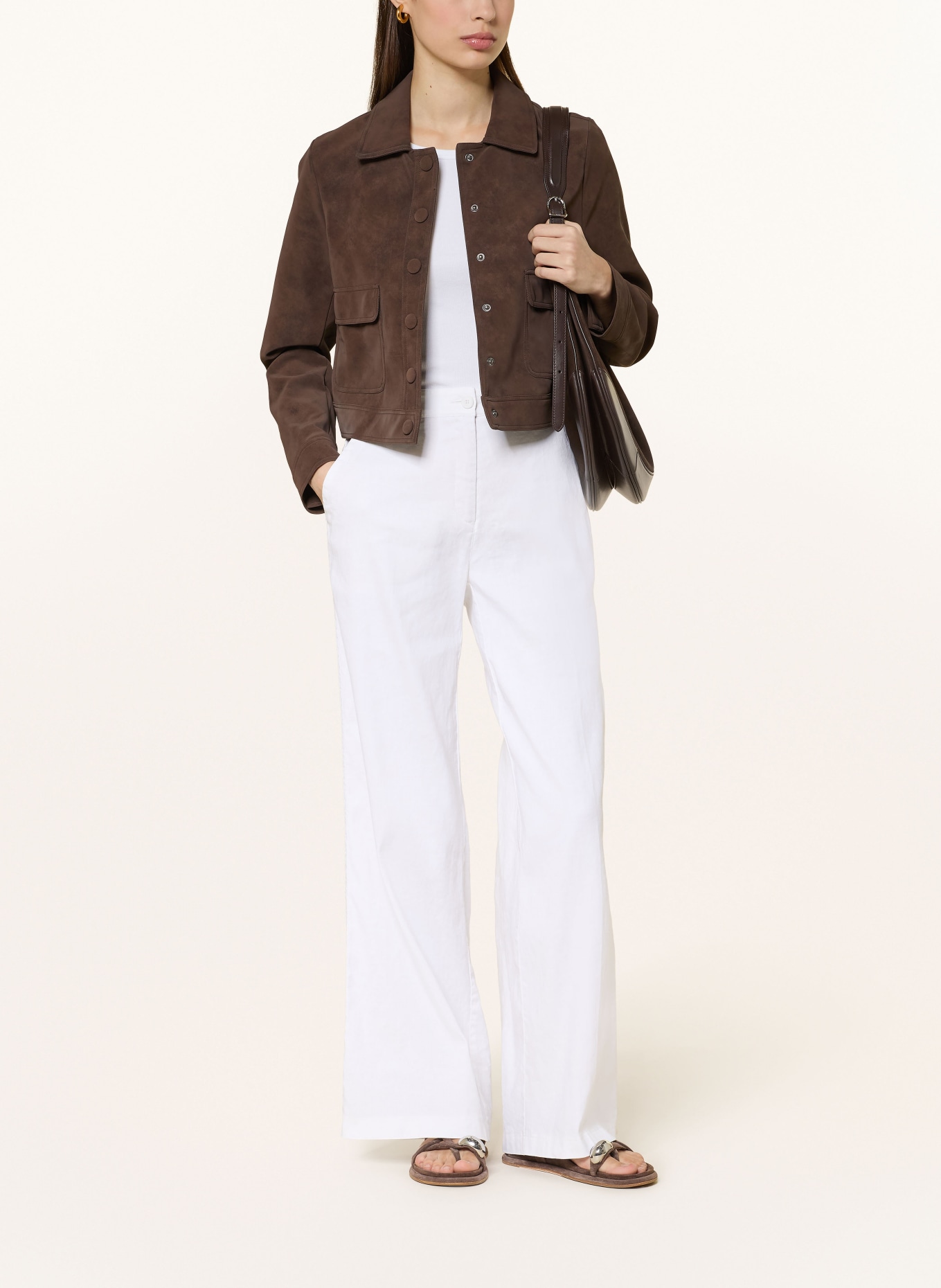 CAMBIO Marlenehose ADRIENNE mit Leinen: WEISS