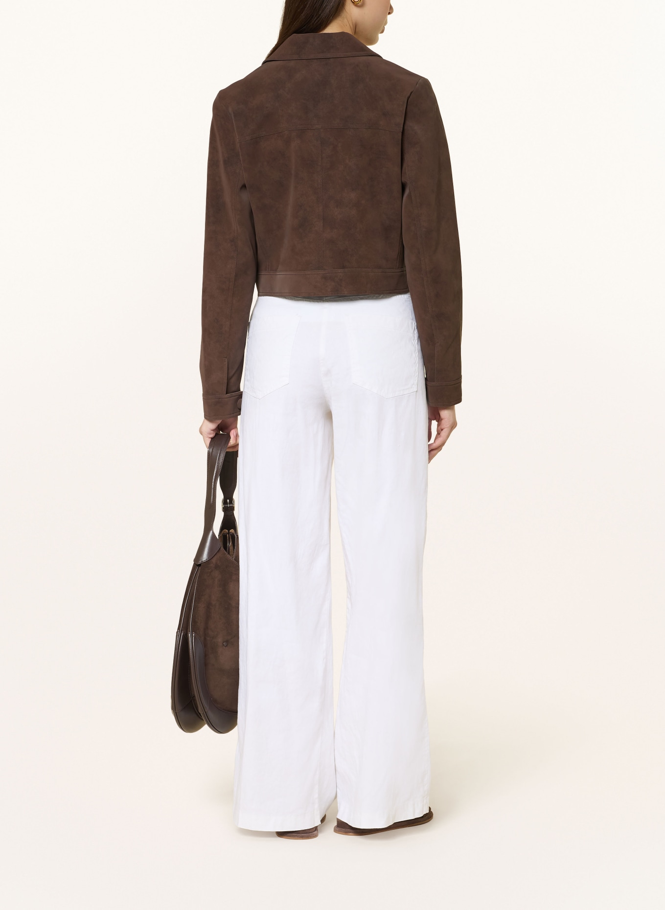 CAMBIO Marlenehose ADRIENNE mit Leinen: WEISS