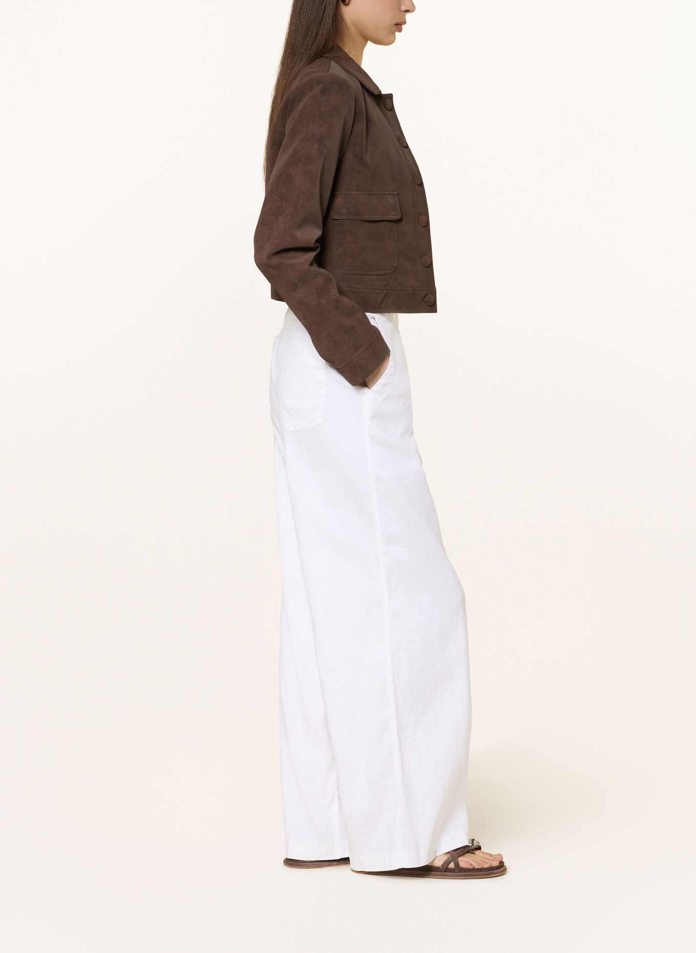 CAMBIO Marlenehose ADRIENNE mit Leinen: WEISS