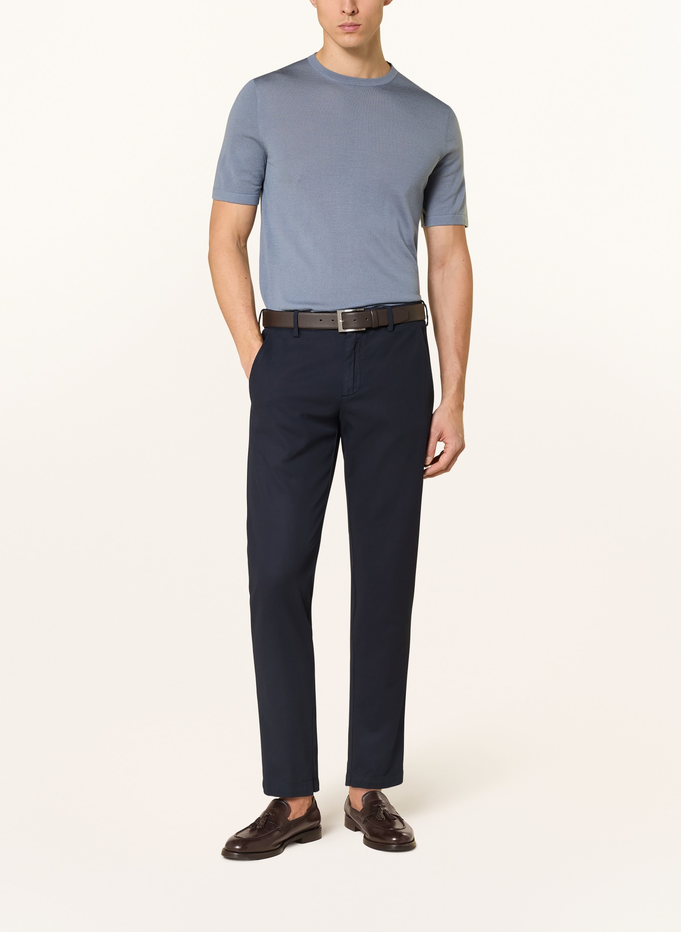 TIGER OF SWEDEN Dzianinowa koszulka CONNOR: SZARONIEBIESKI