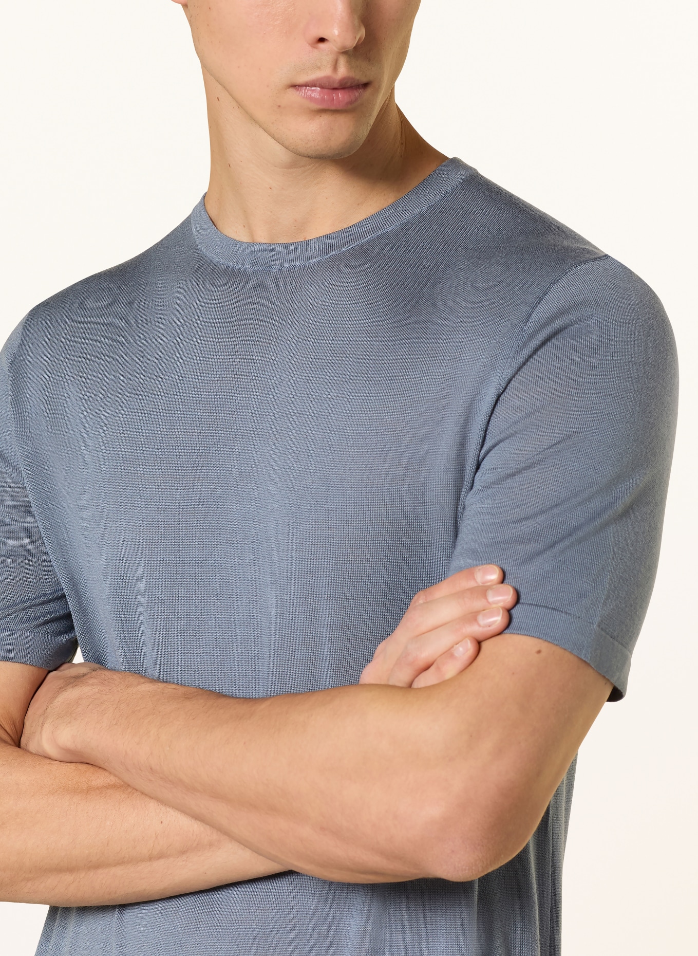 TIGER OF SWEDEN Dzianinowa koszulka CONNOR: SZARONIEBIESKI