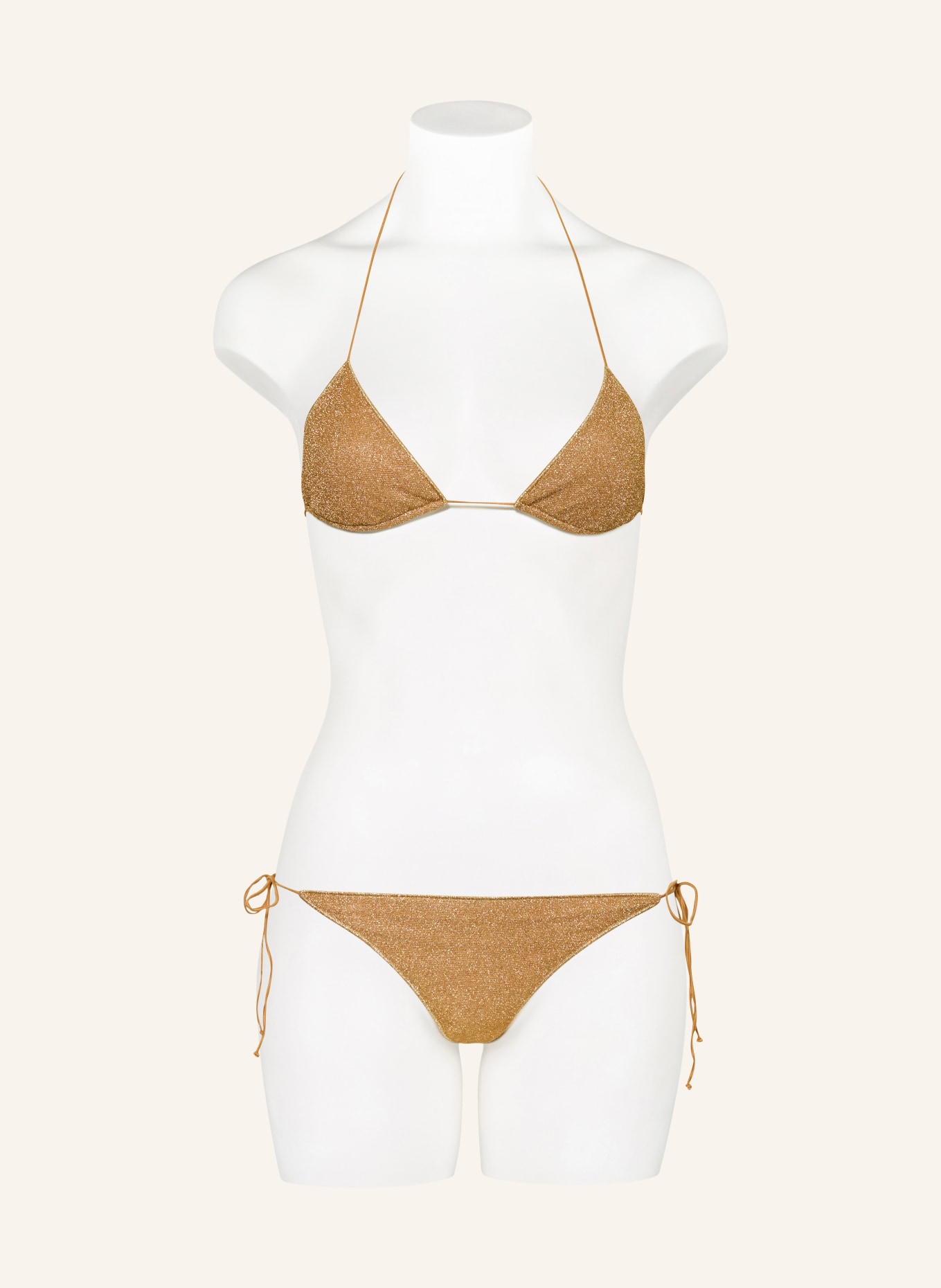 Oséree Triangelbikini LUMIERE met glittergaren: GOUD