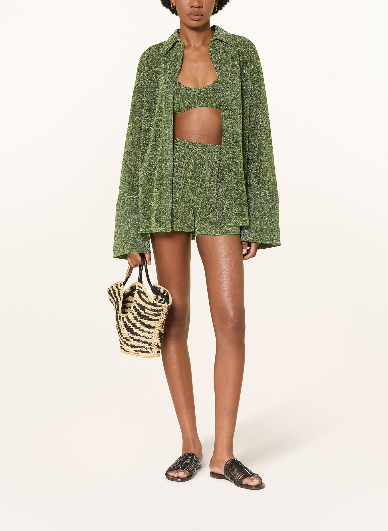 Oséree Overhemd LUMIERE met glittergaren: GROEN