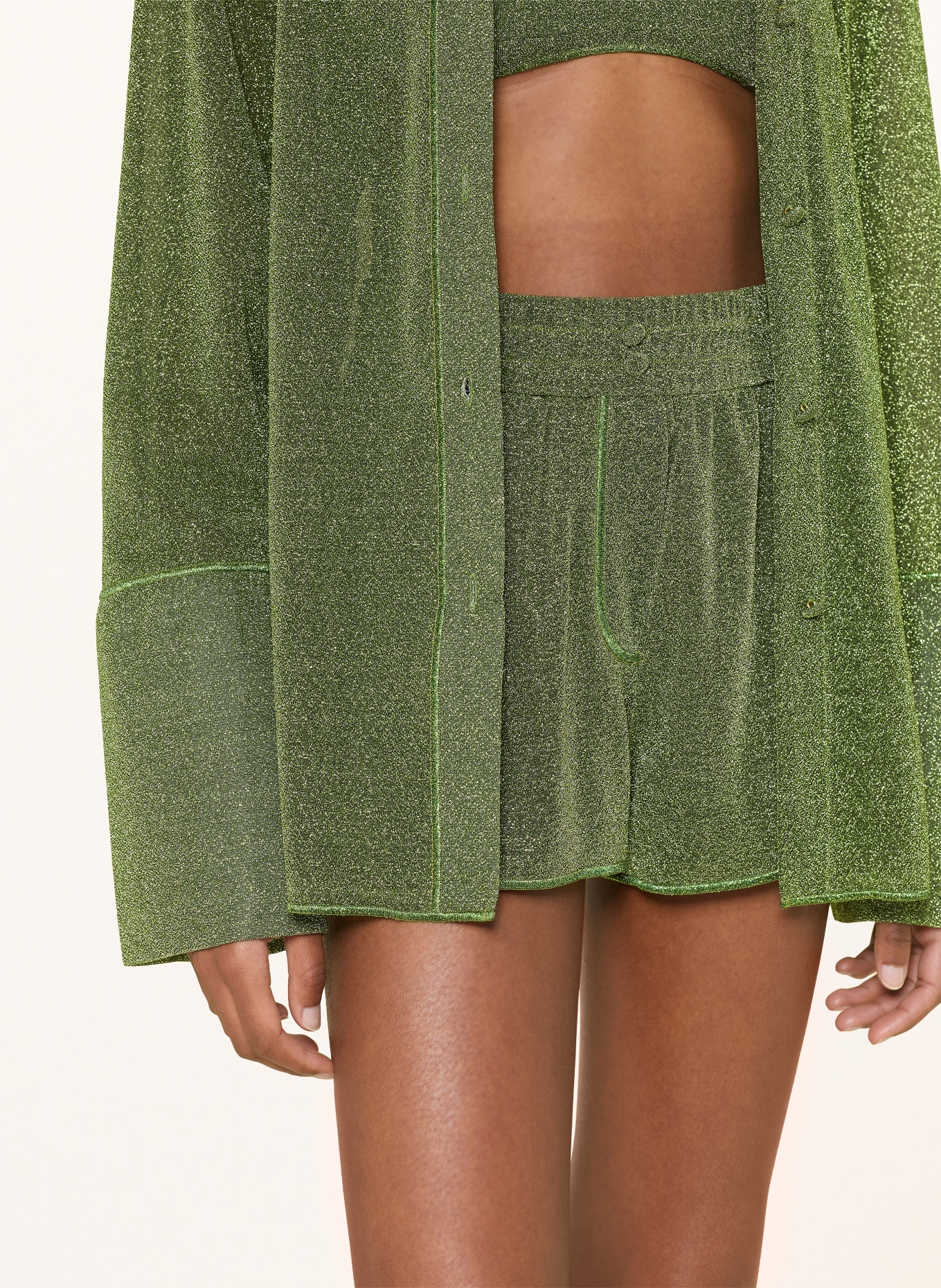 Oséree Shorts LUMIERE met glittergaren: GROEN