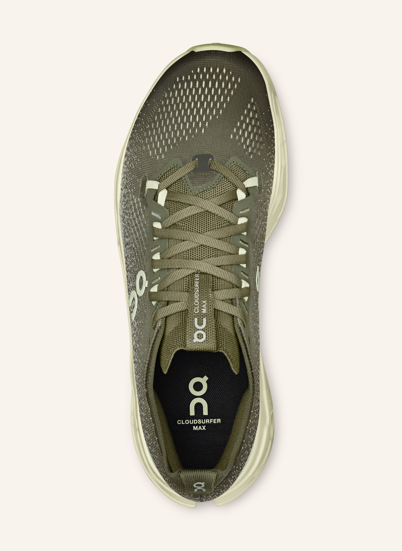 On Hardloopschoenen CLOUDSURFER MAX: OLIJF / LICHTGEEL