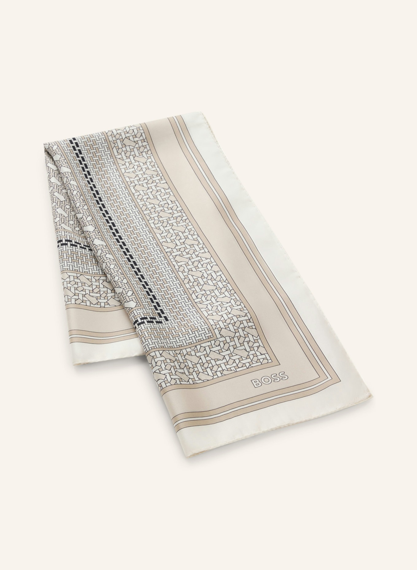 BOSS LAINY silk scarf: BEIGE / CREAM / BLACK