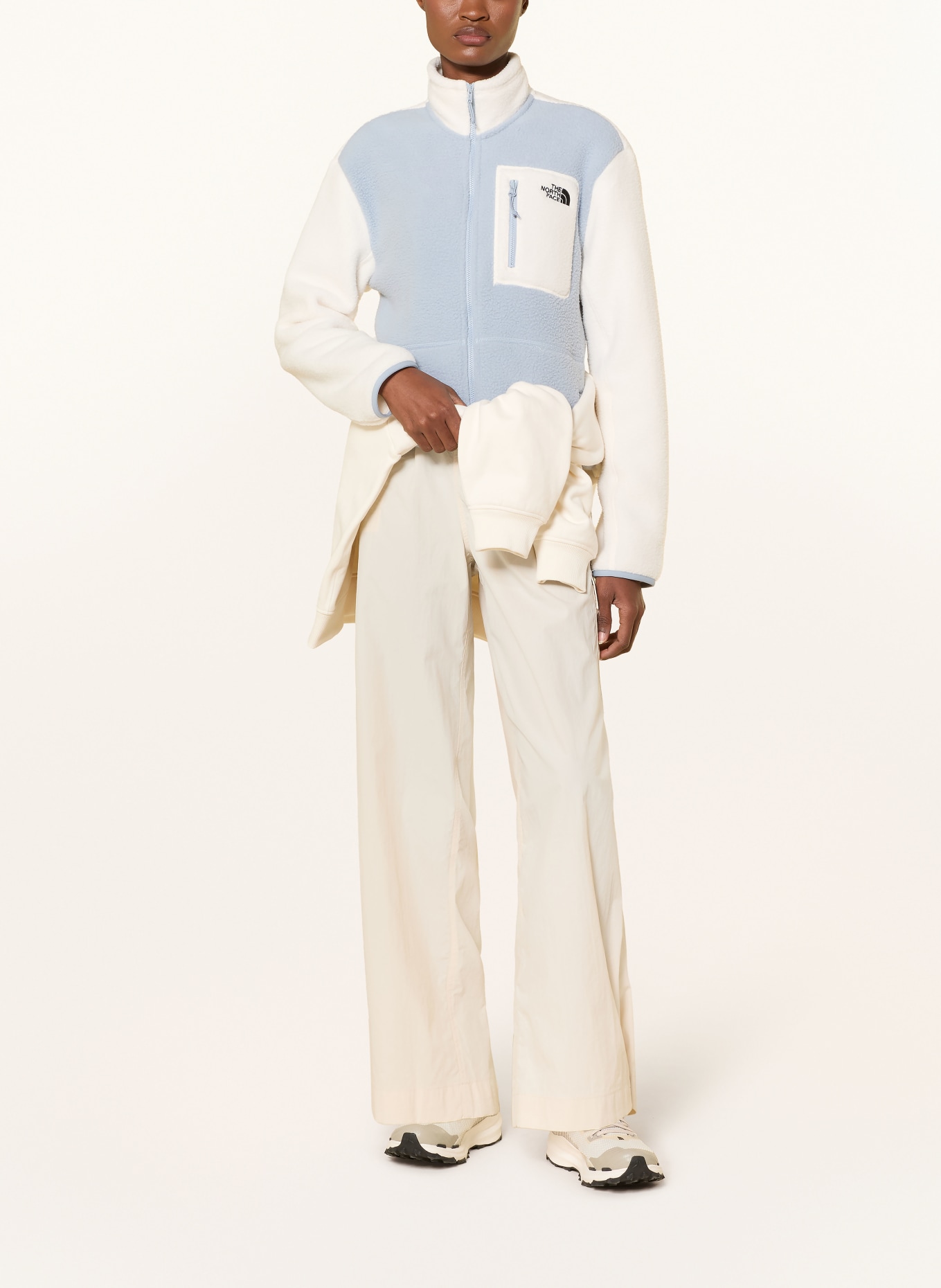 THE NORTH FACE Fleecejacke YUMIORI 1/4 FULLZIP: CREME / HELLBLAU
