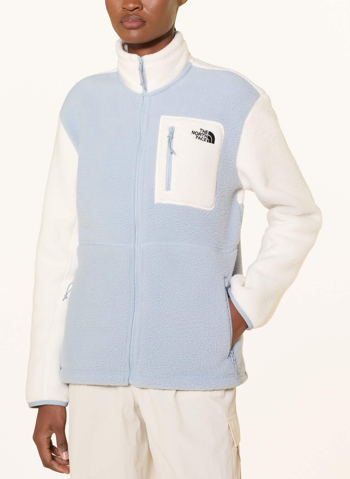 THE NORTH FACE Fleecejacke YUMIORI 1/4 FULLZIP: CREME / HELLBLAU