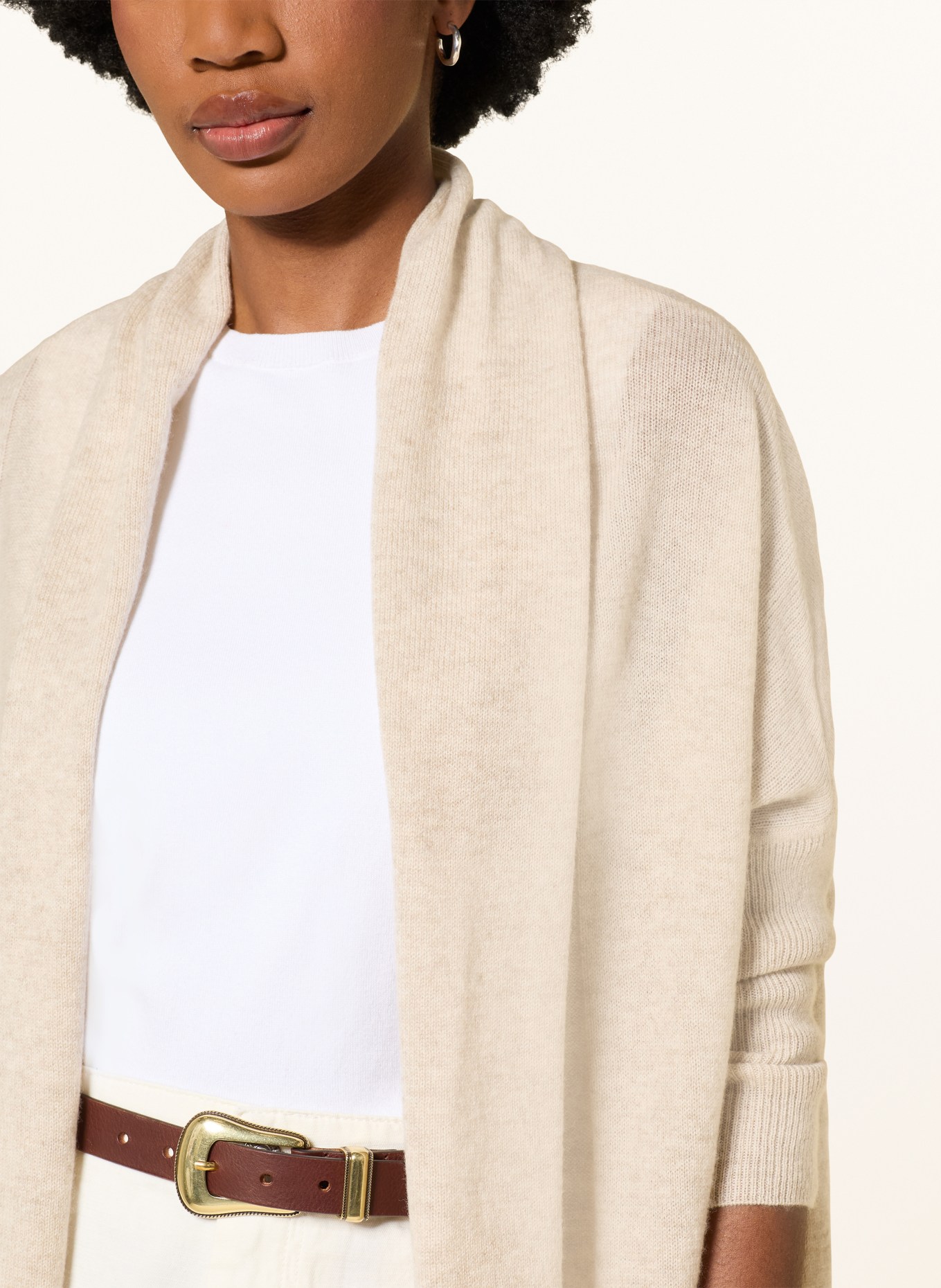 KUJTEN Couverture tricotée LOUKA en cachemire: BEIGE