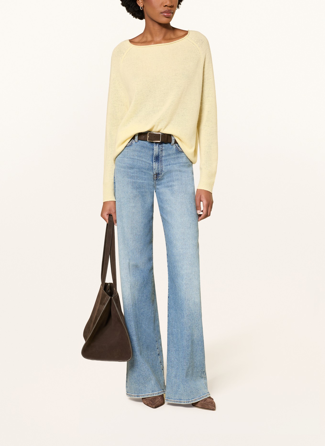 KUJTEN LIORA cashmere sweater: LIGHT YELLOW