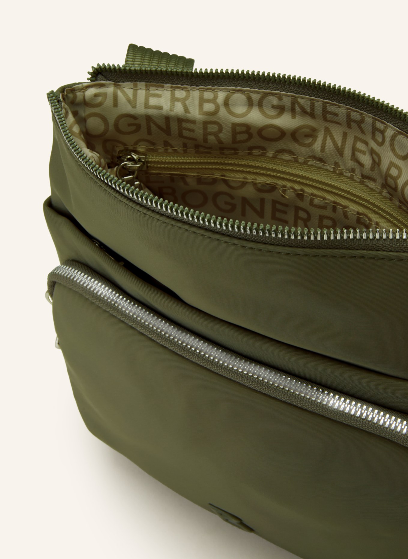 BOGNER Schoudertas SERENA: KAKI / ZILVER